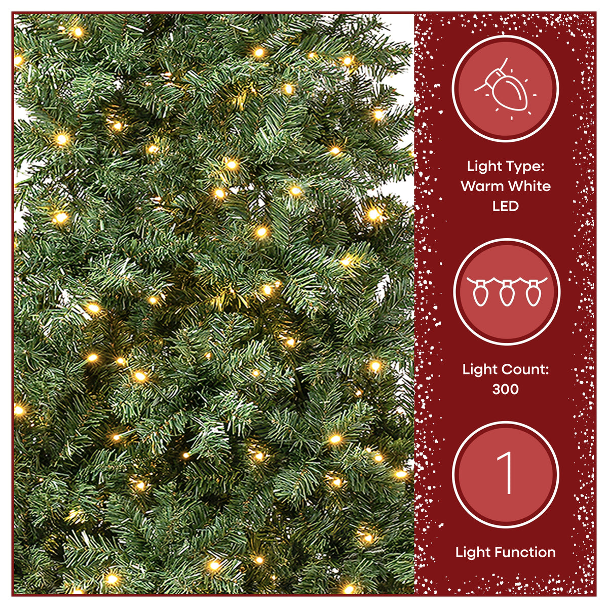 7.5 ft. Pre-Lit Linden Spruce Slim Wrapped Tree with Warm White LED Lights, Plug-In - National Tree Company