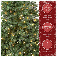 7.5 ft. Pre-Lit Linden Spruce Slim Wrapped Tree with Warm White LED Lights, Plug-In - National Tree Company