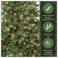 7.5 ft. Pre-Lit Linden Spruce Slim Wrapped Tree with Warm White LED Lights, Plug-In - National Tree Company