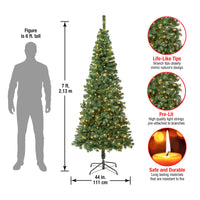 7.5 ft. Pre-Lit Linden Spruce Slim Tree with LED Lights - National Tree Company