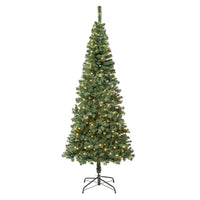 7.5 ft. Pre-Lit Linden Spruce Slim Wrapped Tree with Warm White LED Lights, Plug-In - National Tree Company