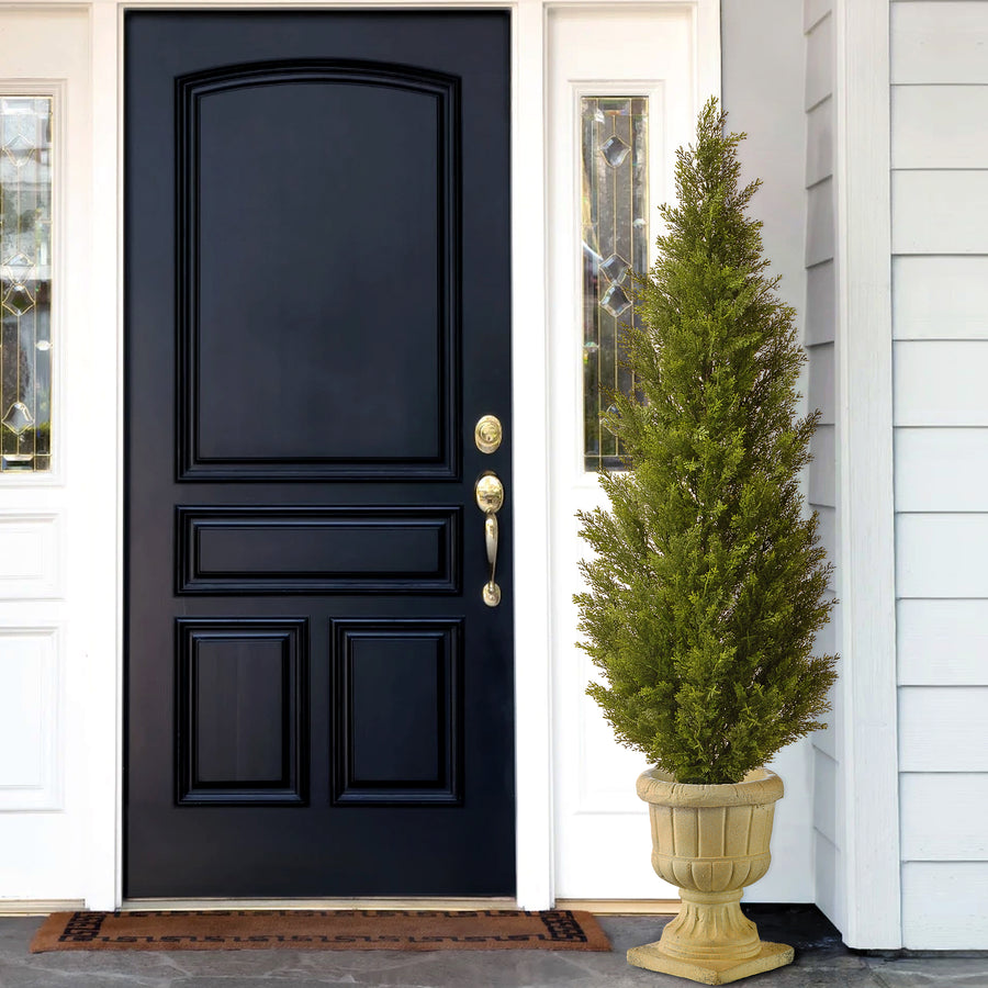 60 in. Arborvitae Topiary Tree in Decorative Urn