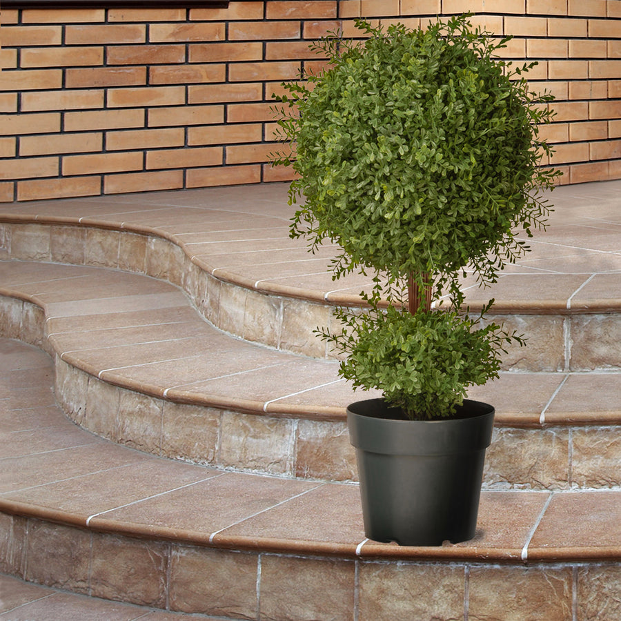 30 in. Mini Tea Leaf 1 Ball in Green Round Growers Pot