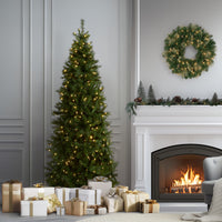 7.5 ft. Pre-Lit Leigh Valley Slim Tree with Dual Color LED Lights, Plug-In - National Tree Company