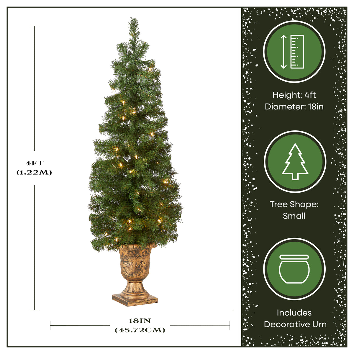 4 ft. Pre-Lit Montclair Spruce Entrance Tree with Clear Lights, Plug-In - National Tree Company