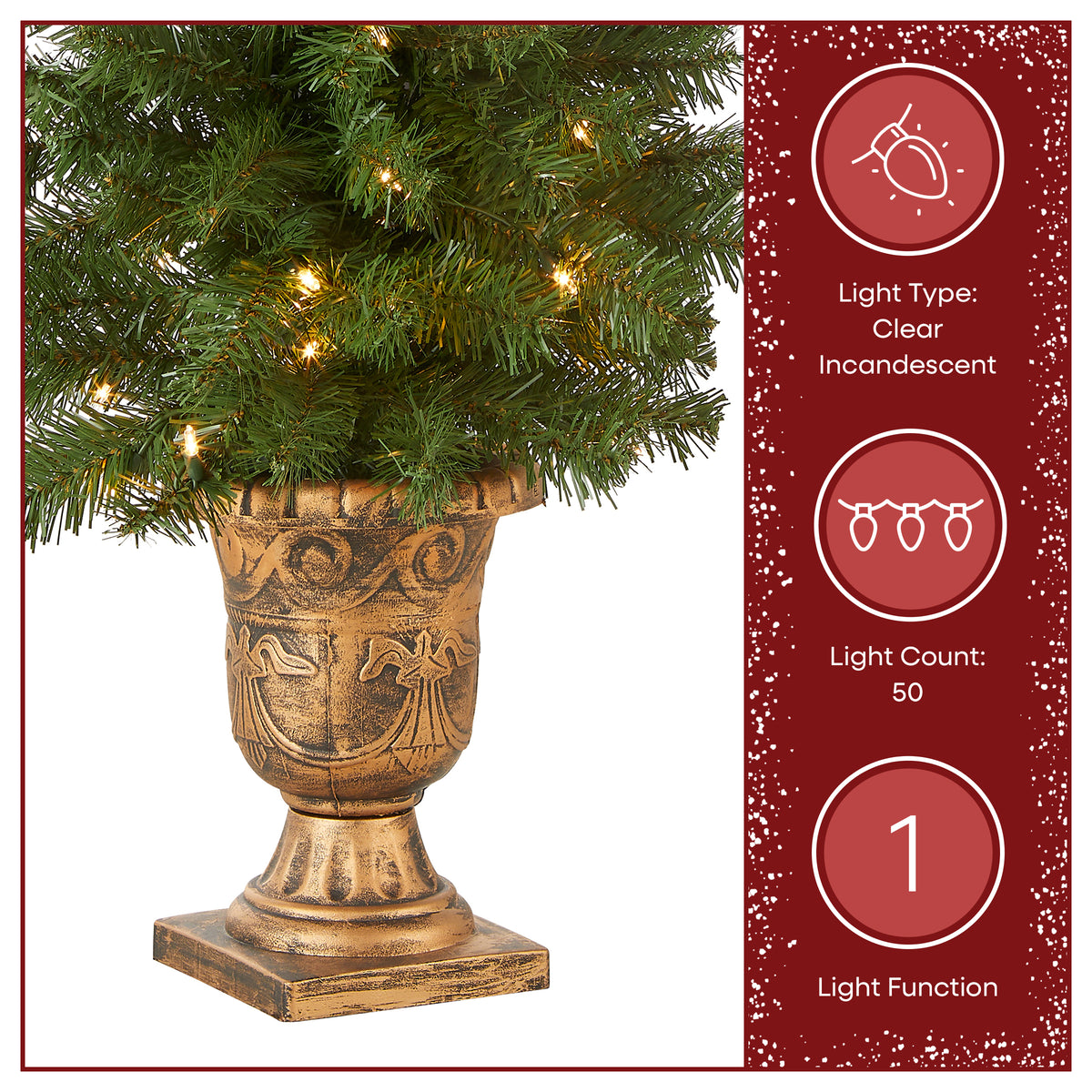 4 ft. Pre-Lit Montclair Spruce Entrance Tree with Clear Lights, Plug-In - National Tree Company