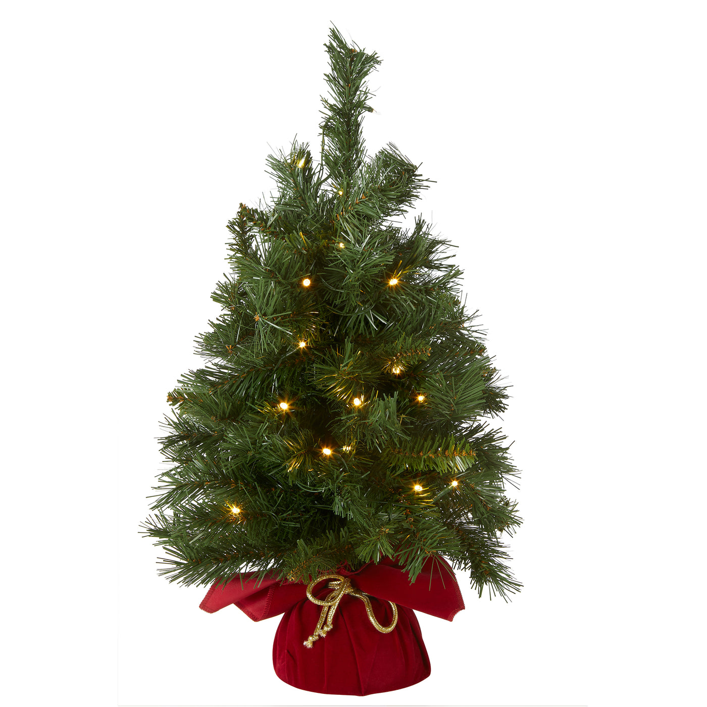 2 ft. Pre-Lit Majestic Fir Tree with LED Lights, Red Base - National Tree Company