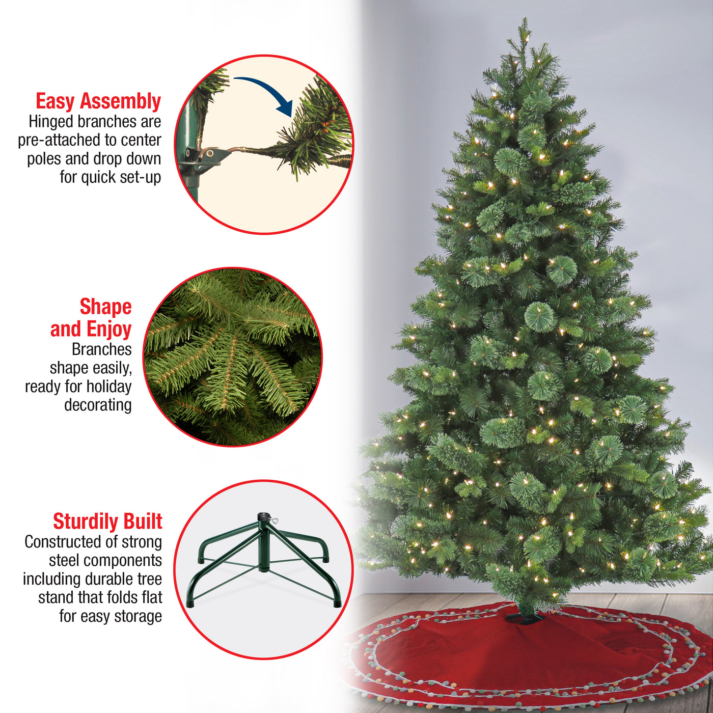 7 ft. Pre-Lit Montreal Pine Tree with LED Lights - National Tree Company