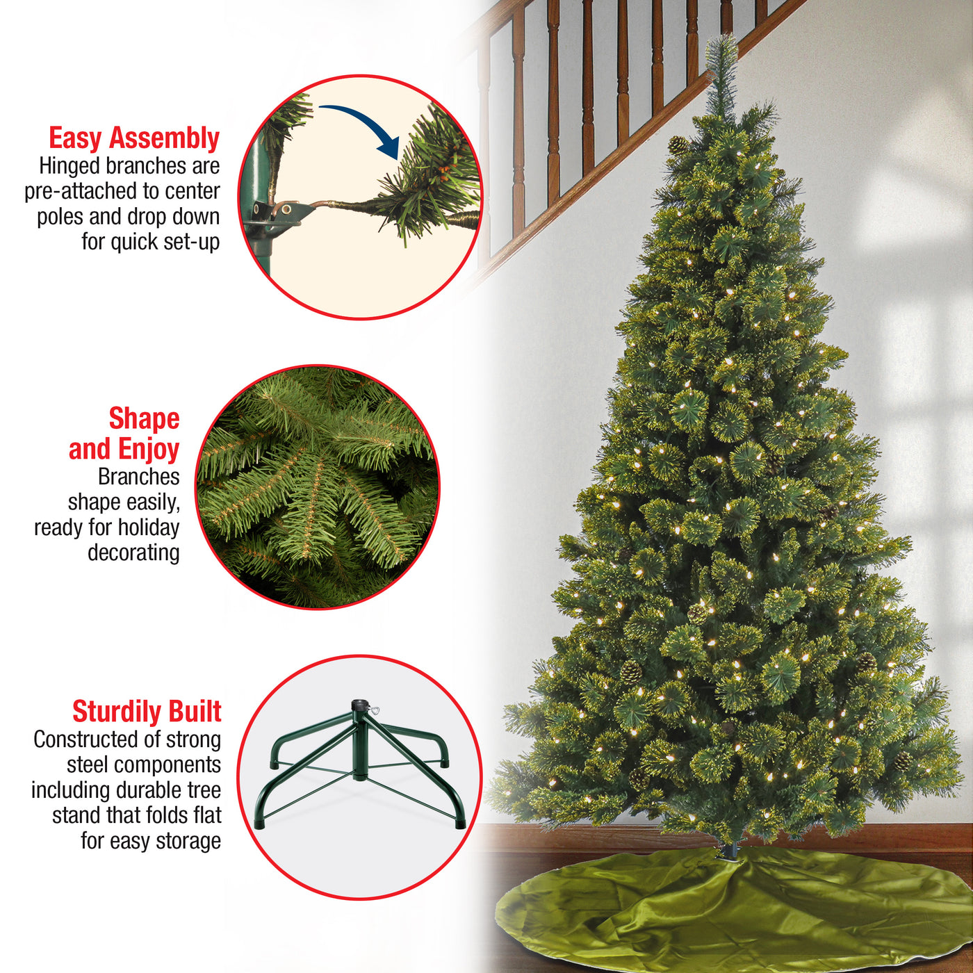 7 ft. Pre-Lit Maine Pine Tree with LED Lights - National Tree Company