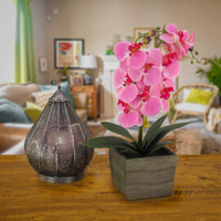 21 in. Spring Pink Orchid Flower in Wood Box - National Tree Company