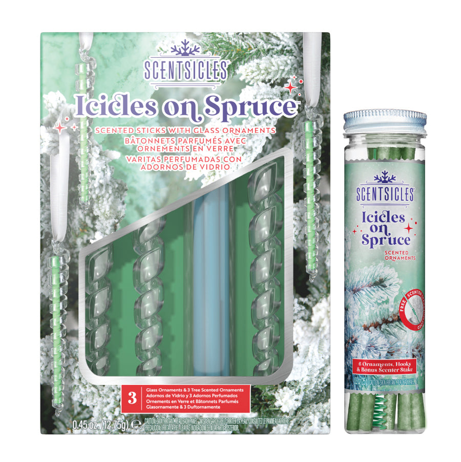 Scentsicles, 3pc Glass Icicles and Icicles on Spruce Stick Bottle Bundle - National Tree Company