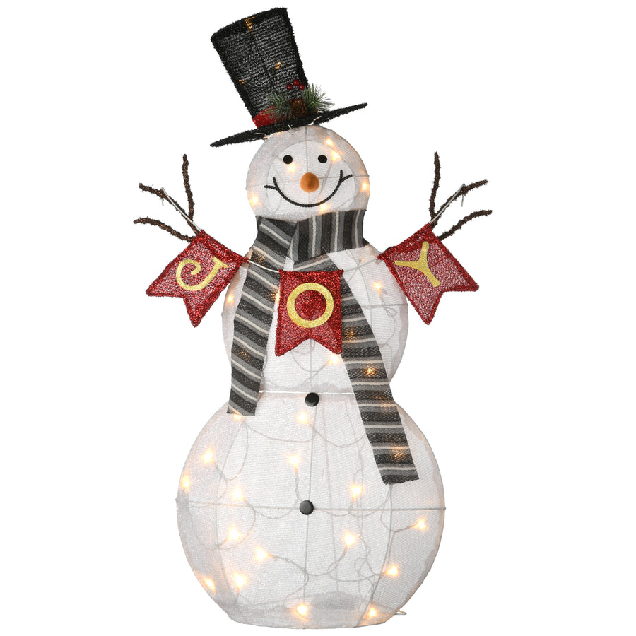 42" Pre-Lit Snowman with JOY Sign - National Tree Company