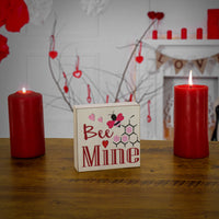 'Bee Mine' Tabletop Decoration, Red, Valentine's Day Collection, 5 Inches - National Tree Company