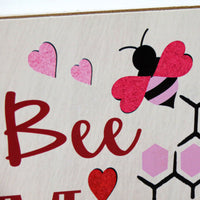 'Bee Mine' Tabletop Decoration, Red, Valentine's Day Collection, 5 Inches - National Tree Company