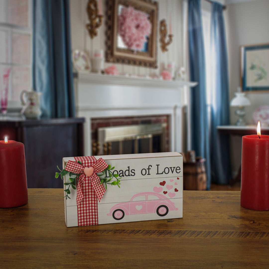 Valentine's 'Loads of Love' Tabletop Decoration, White, Valentine's Day Collection, 9 Inches
