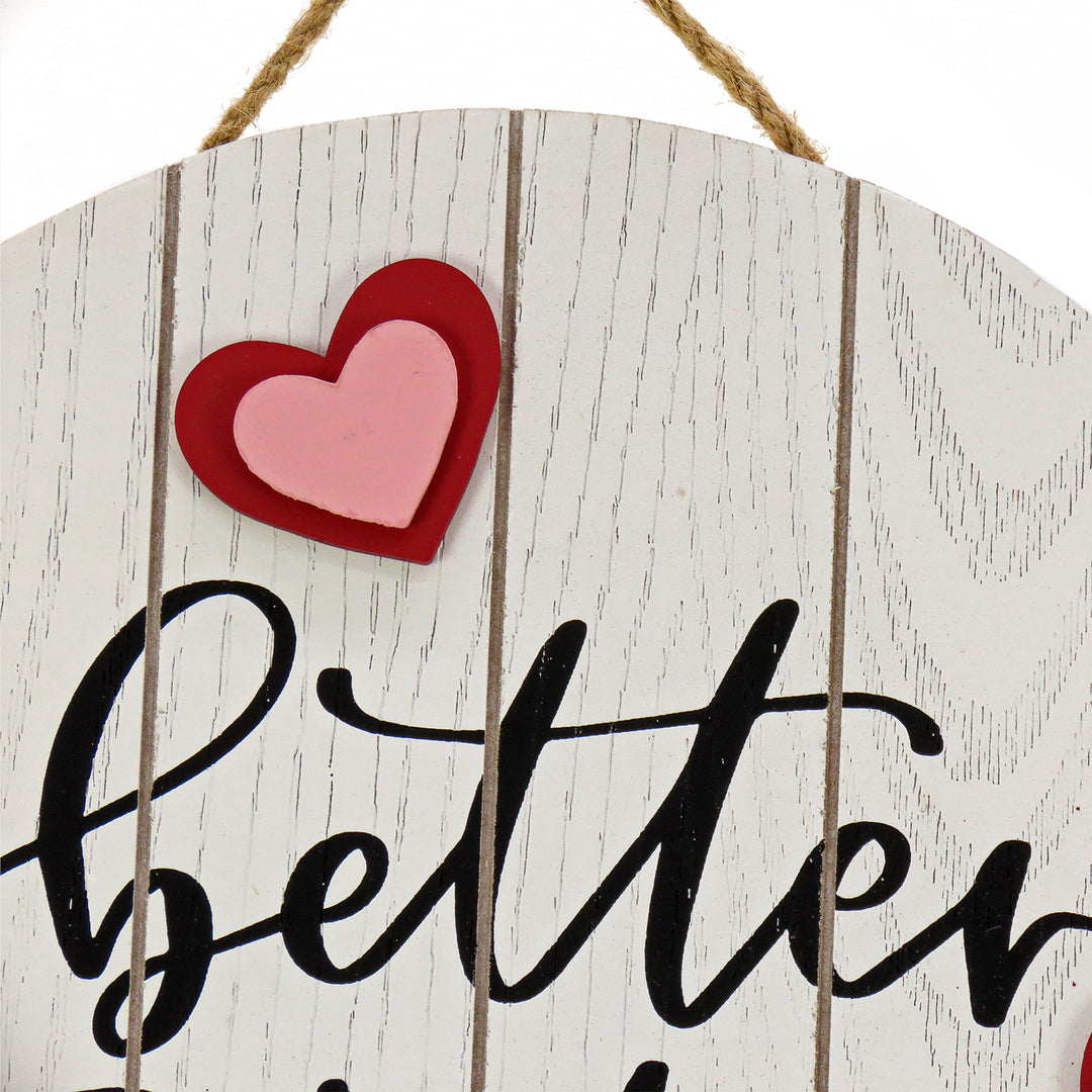 Valentine's 'Better Together' Hanging Wall Decoration, White, Valentine's Day Collection, 12 Inches