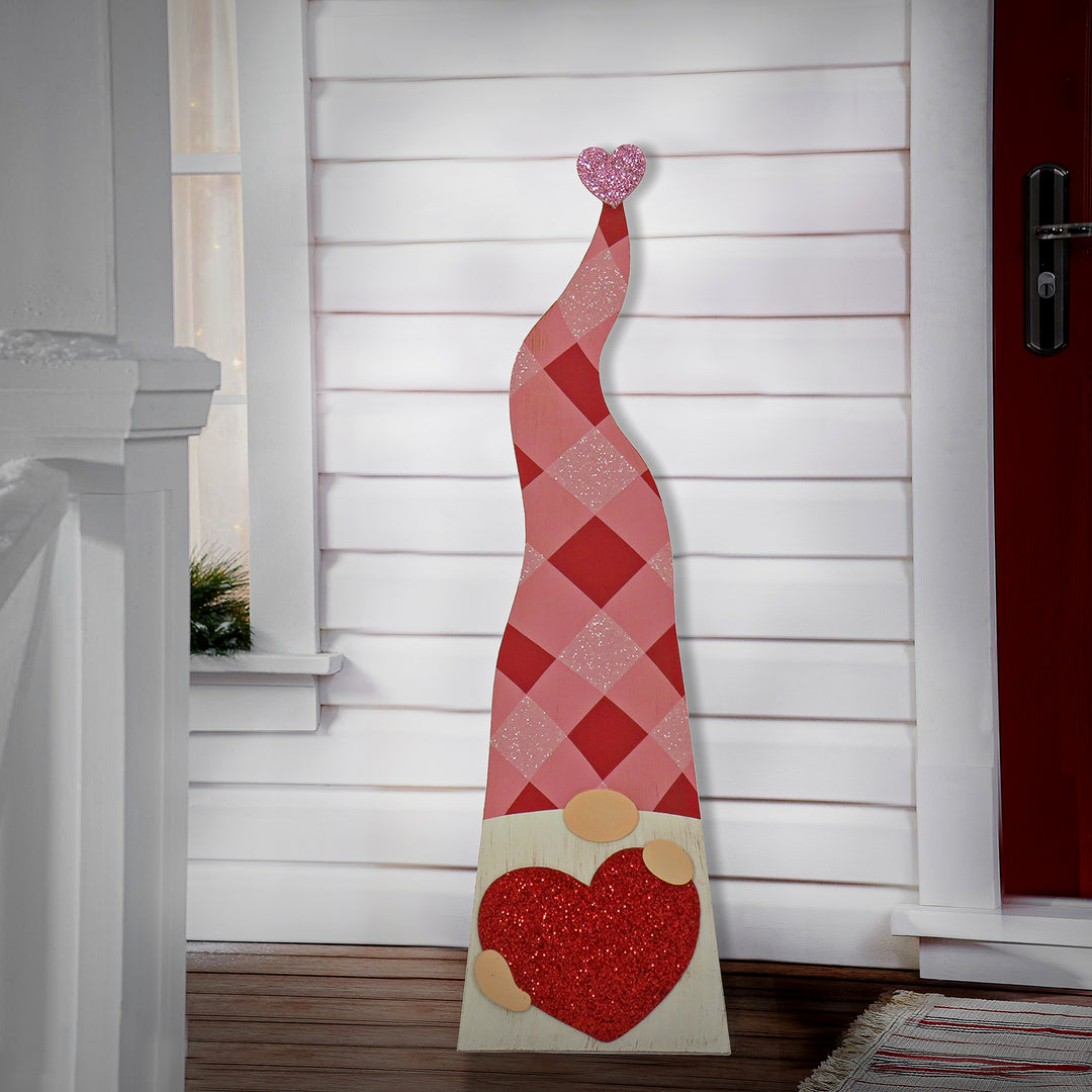 Valentine's Gnomes Porch Decoration, Pink, Valentine's Day Collection, 36 Inches