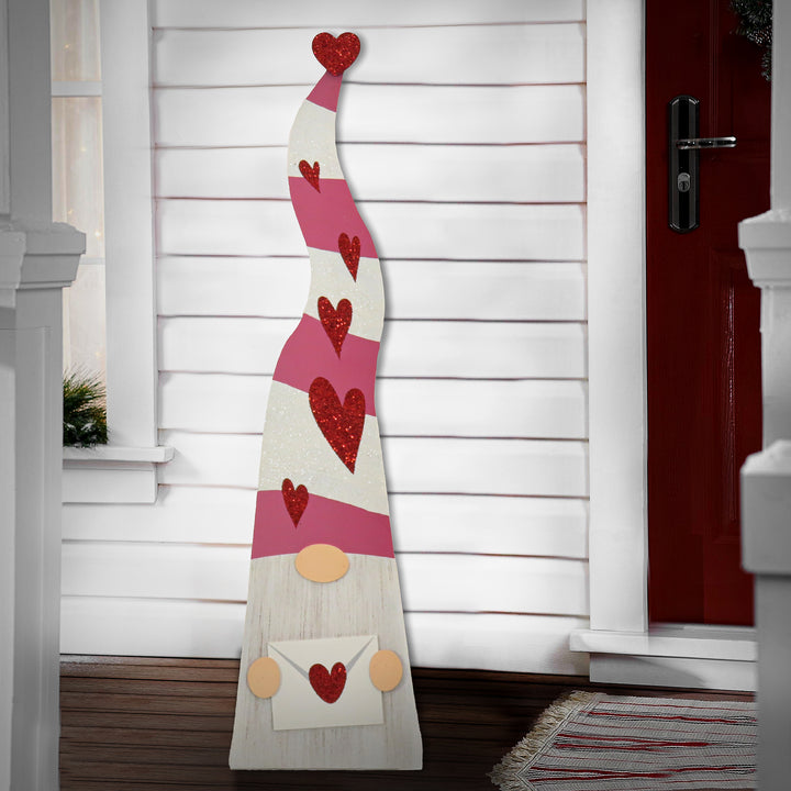 Valentine's Gnomes Porch Decoration, Pink, Valentine's Day Collection, 43 Inches