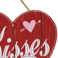 Valentine's 'Kisses' Wall Decor, Red, Valentine's Day Collection, 11 Inches - National Tree Company