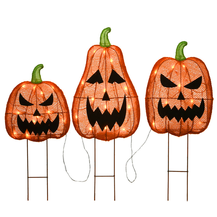 26" Pre-Lit Jack-O-Lantern Garden Stakes - National Tree Company