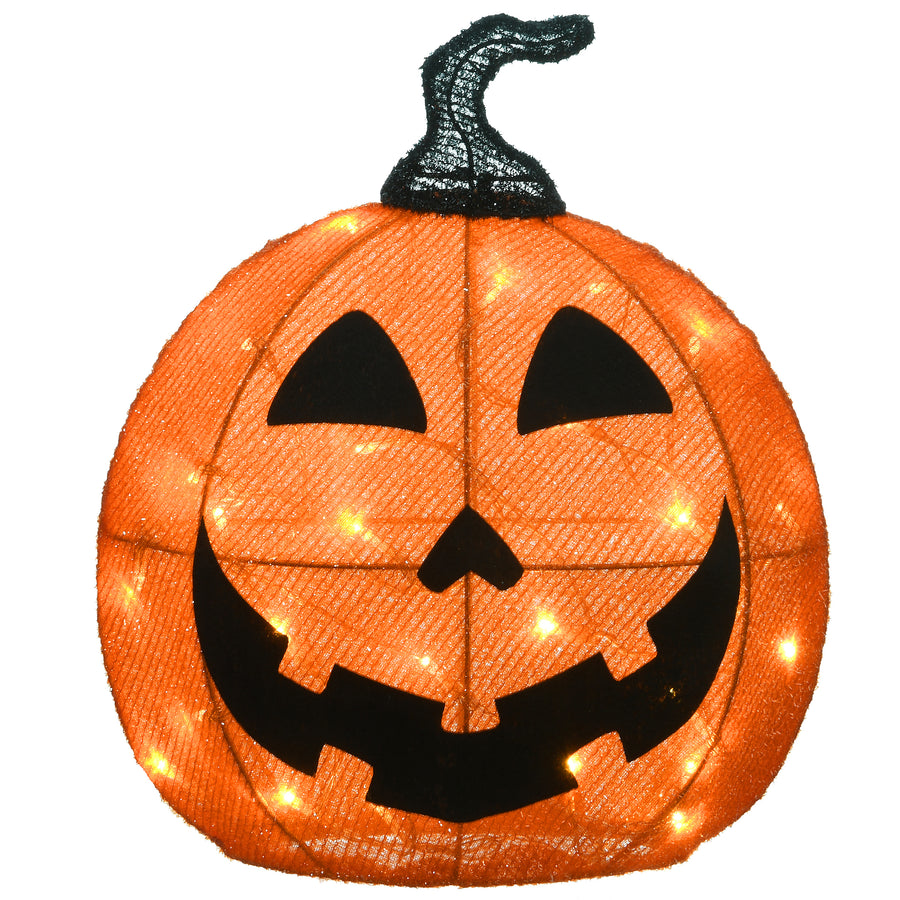 16 in. Halloween Pre-Lit Smiling Jack O Lantern Outdoor Decoration with LED Lights - National Tree Company