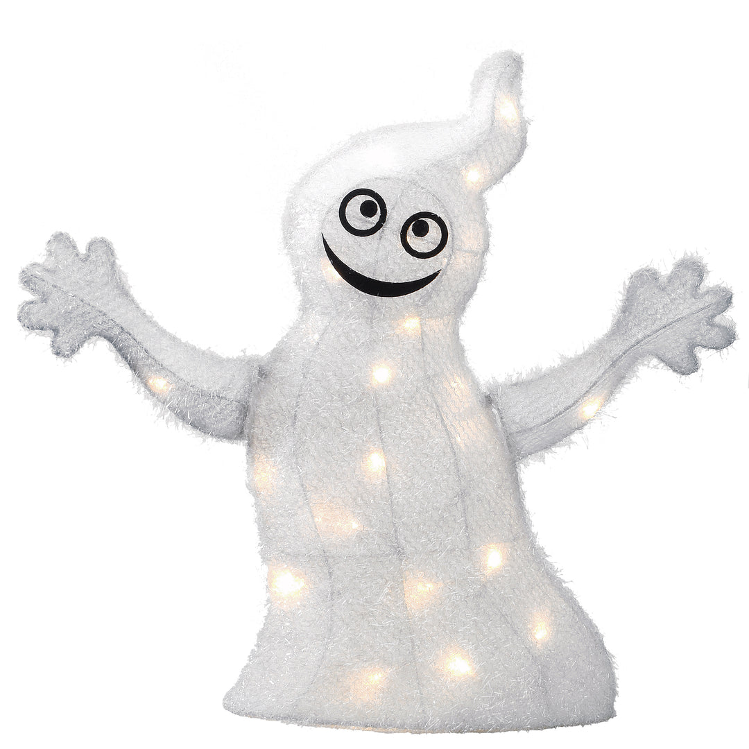Halloween Pre-Lit White Ghost Outdoor Decoration, LED Lights, 18 Inches