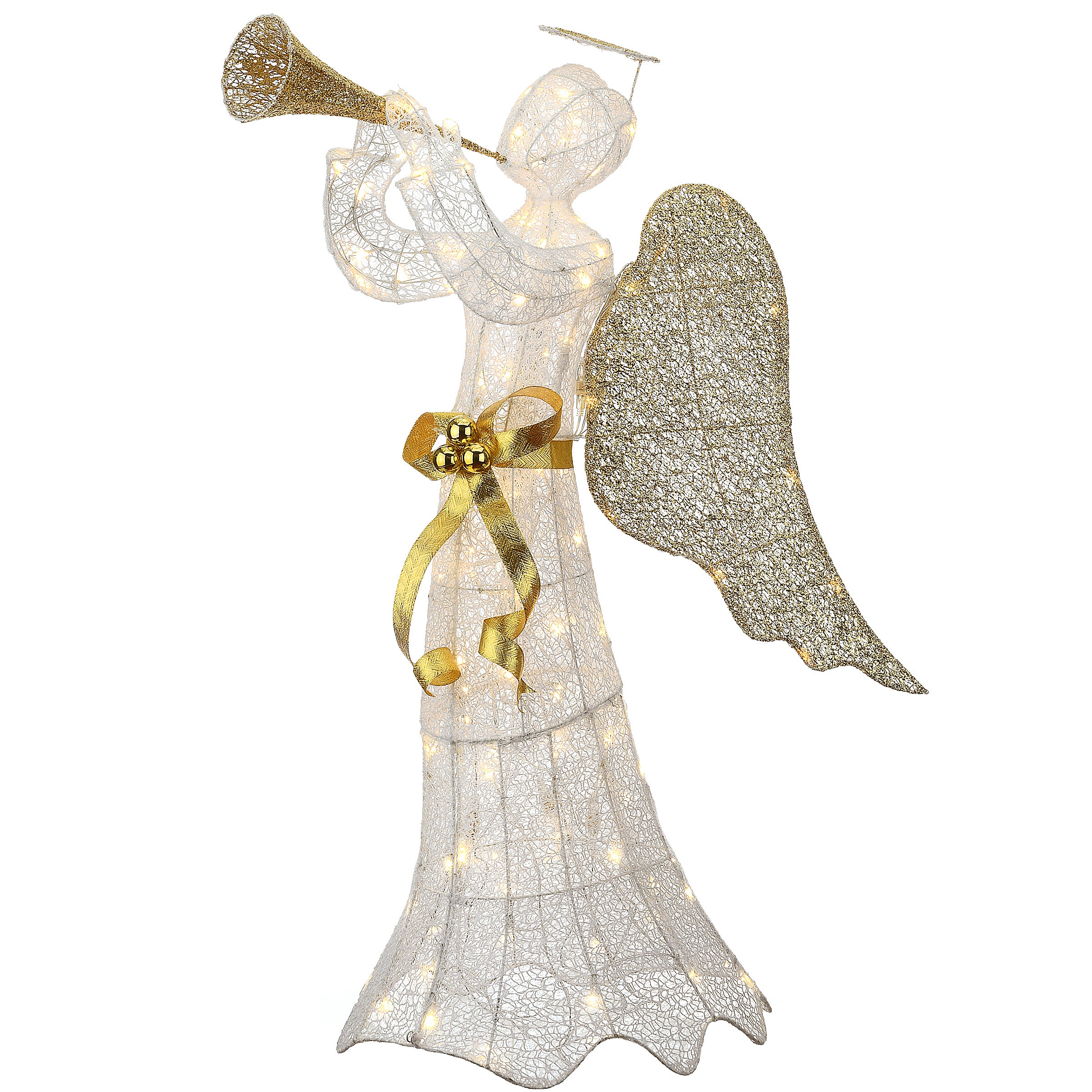 National Tree Company Crystal Splendor Trumpeting Angel - Thumbnail 4