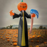 Halloween 20ft Inflatable Pumkin Reaper, 6 White LED Lights- UL - National Tree Company