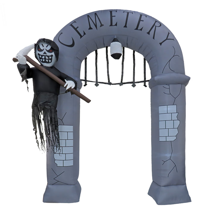 Halloween 12ft Inflatable Ghost Arch, 7 White LED Lights- UL