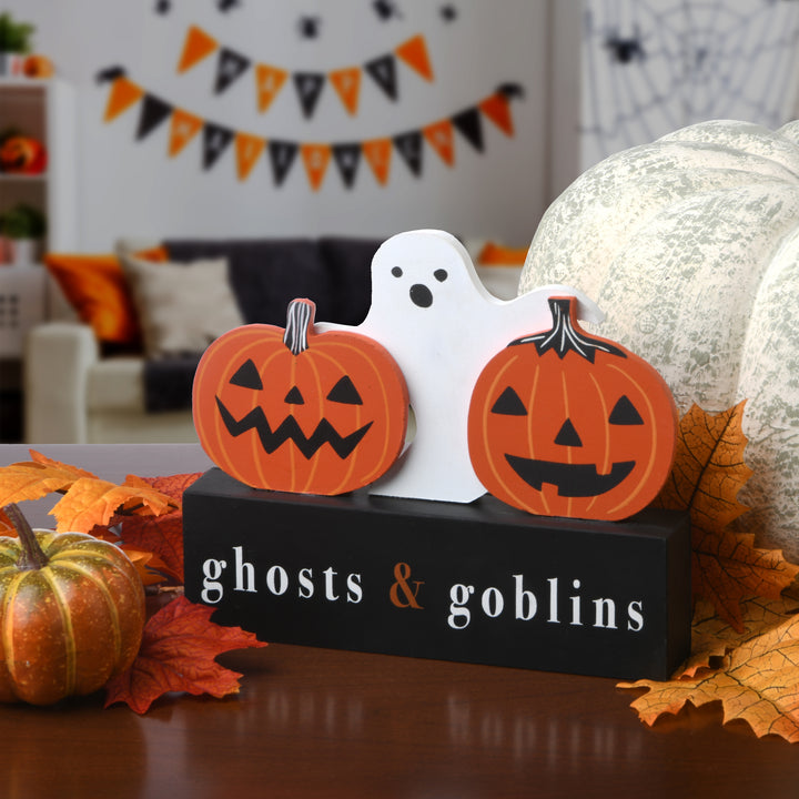 Halloween Ghosts and Goblins Sign Decoration, 6 in