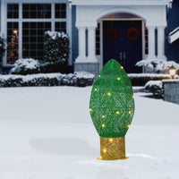 20 in. Pre-Lit Green Christmas Light Bulb Decoration - National Tree Company