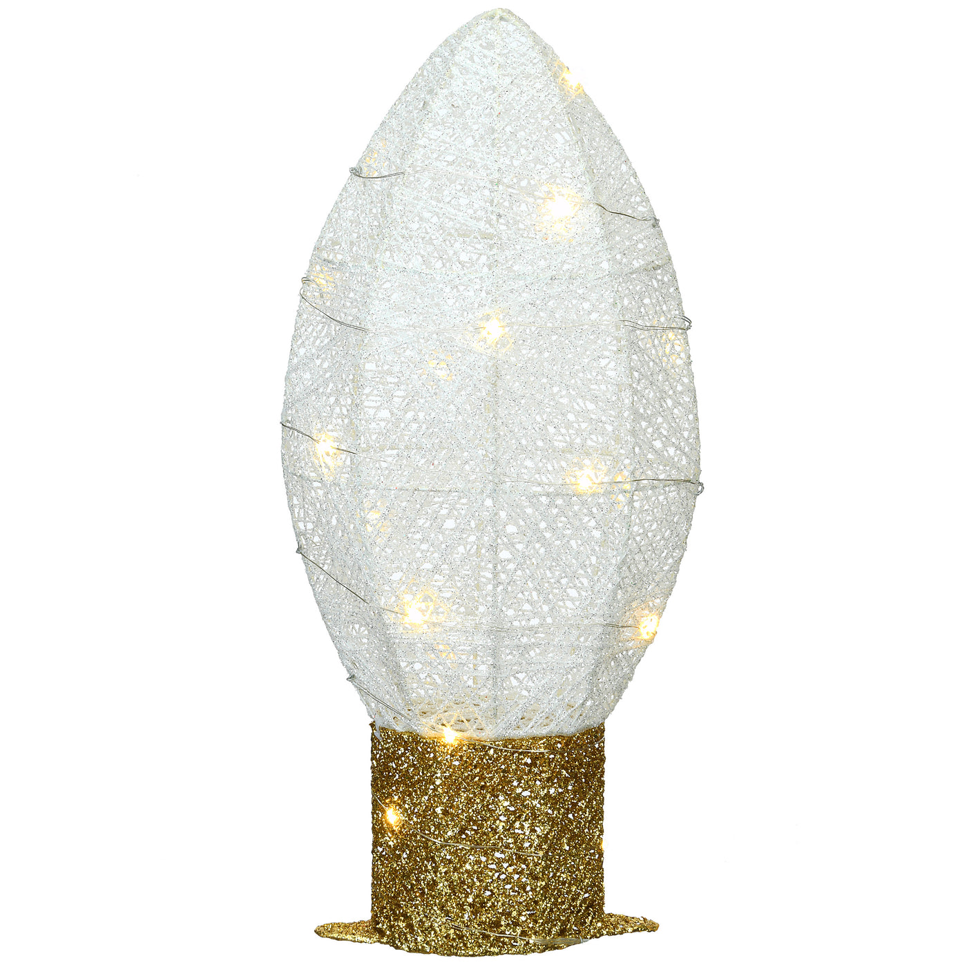 20 in. Pre-Lit White Christmas Light Bulb Decoration - National Tree Company