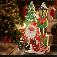 17.5 in. Pre-Lit Wooden Santa Scene - National Tree Company