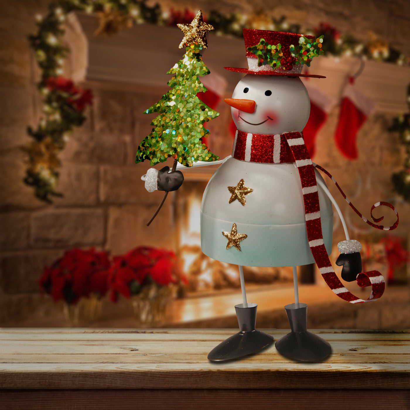 10 in. Metal Bobble Snowman - National Tree Company