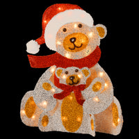 24 in. Sliver Fabric Bear with Lights - National Tree Company