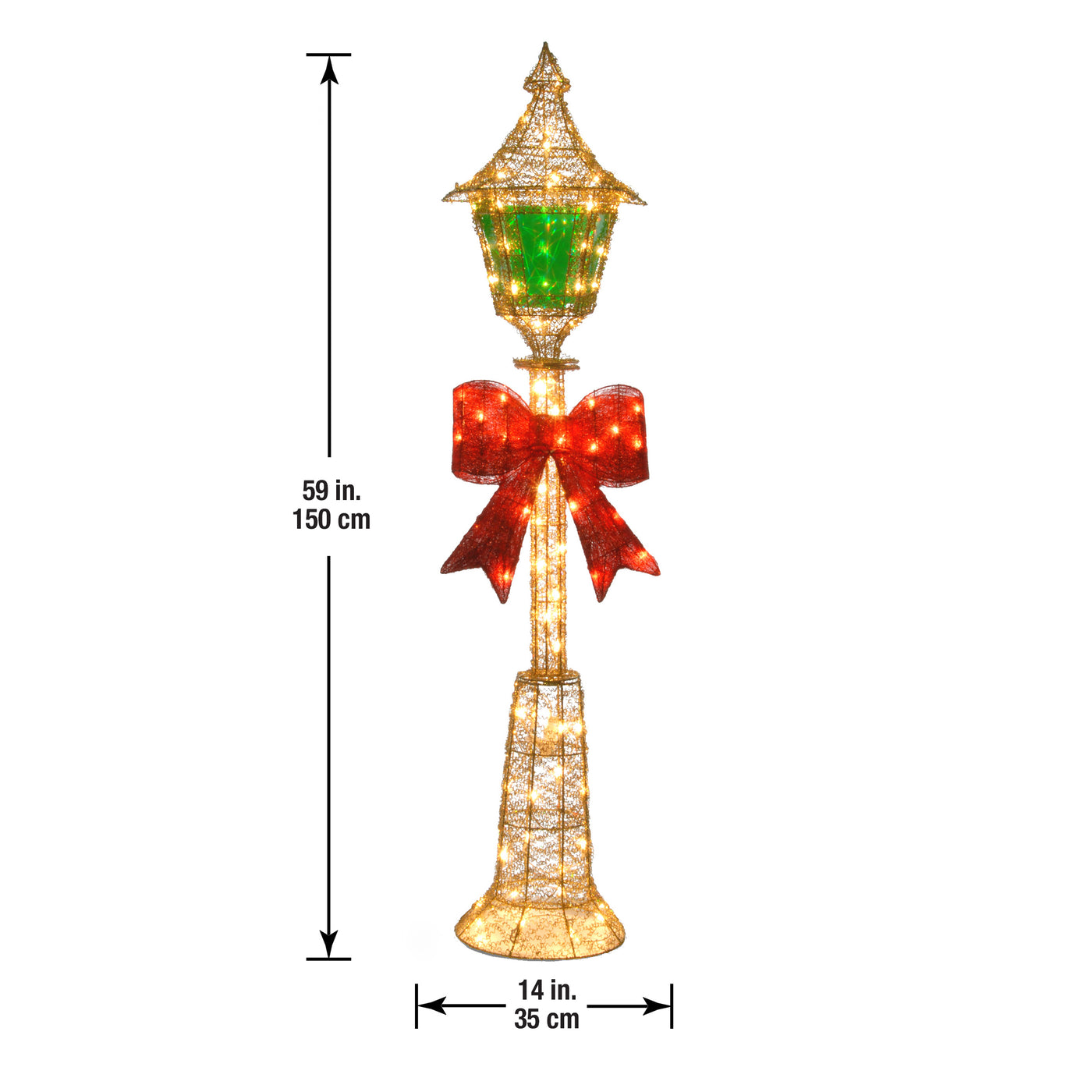 60 in. Pre-Lit Gold Wire Lamp Post - National Tree Company