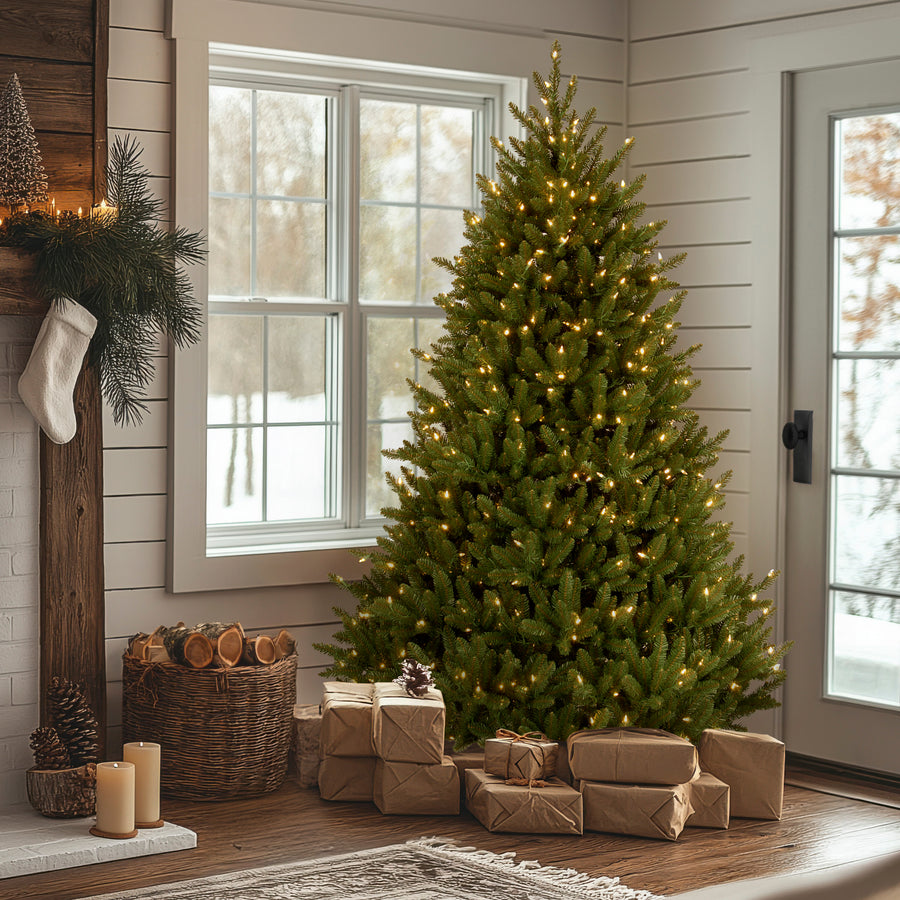 7.5 ft. Pre-Lit Natural Fraser Medium Fir Tree with Clear Lights