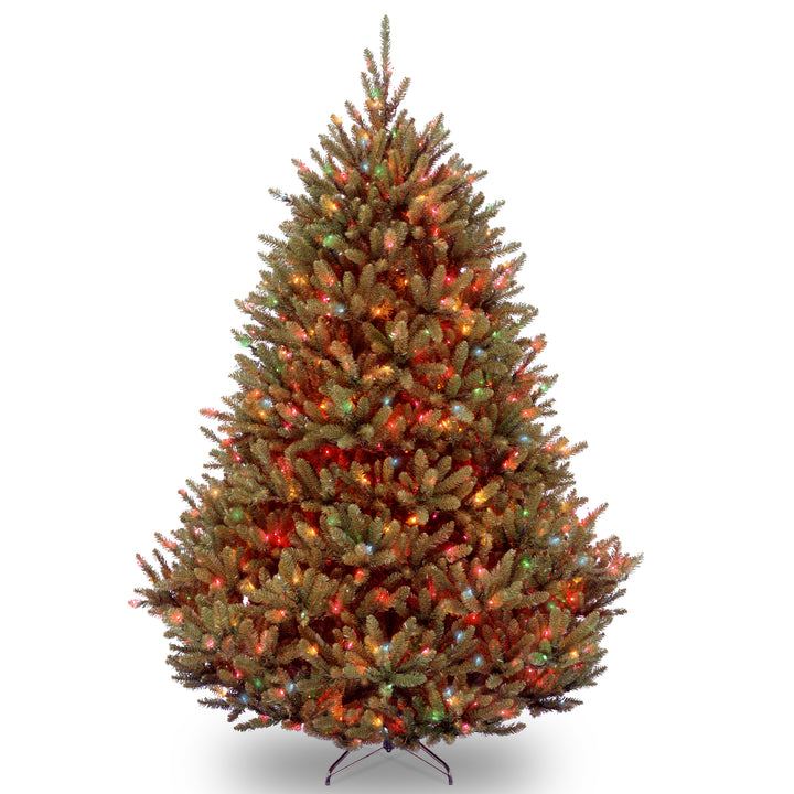 Pre-Lit Artificial Medium Christmas Tree, Green, Natural Fraser Fir, Multicolor Lights, Includes Stand, 7.5 Feet