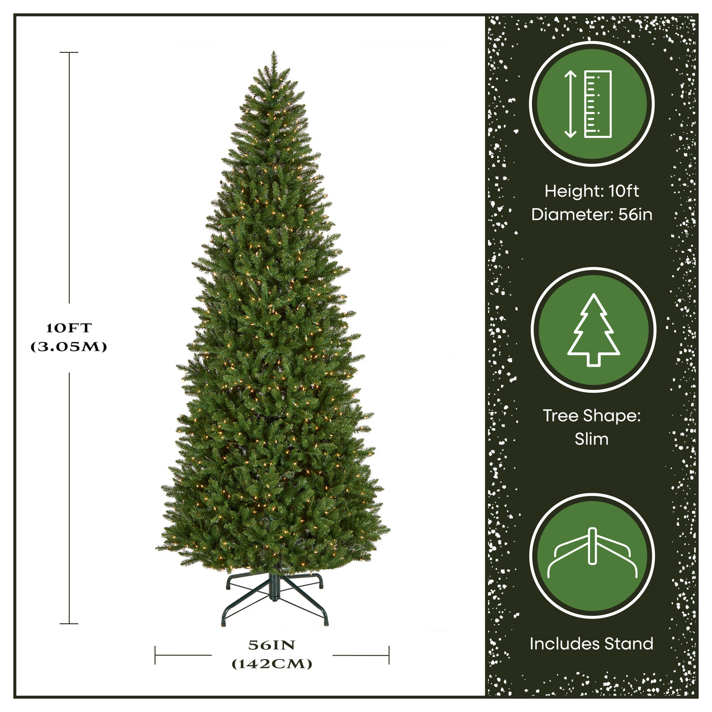 10 ft. Pre-Lit Natural Fraser Slim Fir Tree with Clear Lights - National Tree Company