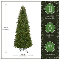10 ft. Pre-Lit Natural Fraser Slim Fir Tree with Clear Lights - National Tree Company