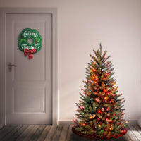 4.5 ft. Pre-Lit Natural Fraser Fir Slim Tree with Multicolor Lights - National Tree Company