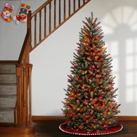 7 ft. Pre-Lit Natural Fraser Fir Slim Tree with Multicolor Lights - National Tree Company