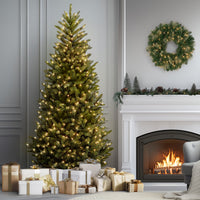 9 ft. Pre-Lit Natural Fraser Fir Slim Tree with Clear Lights - National Tree Company