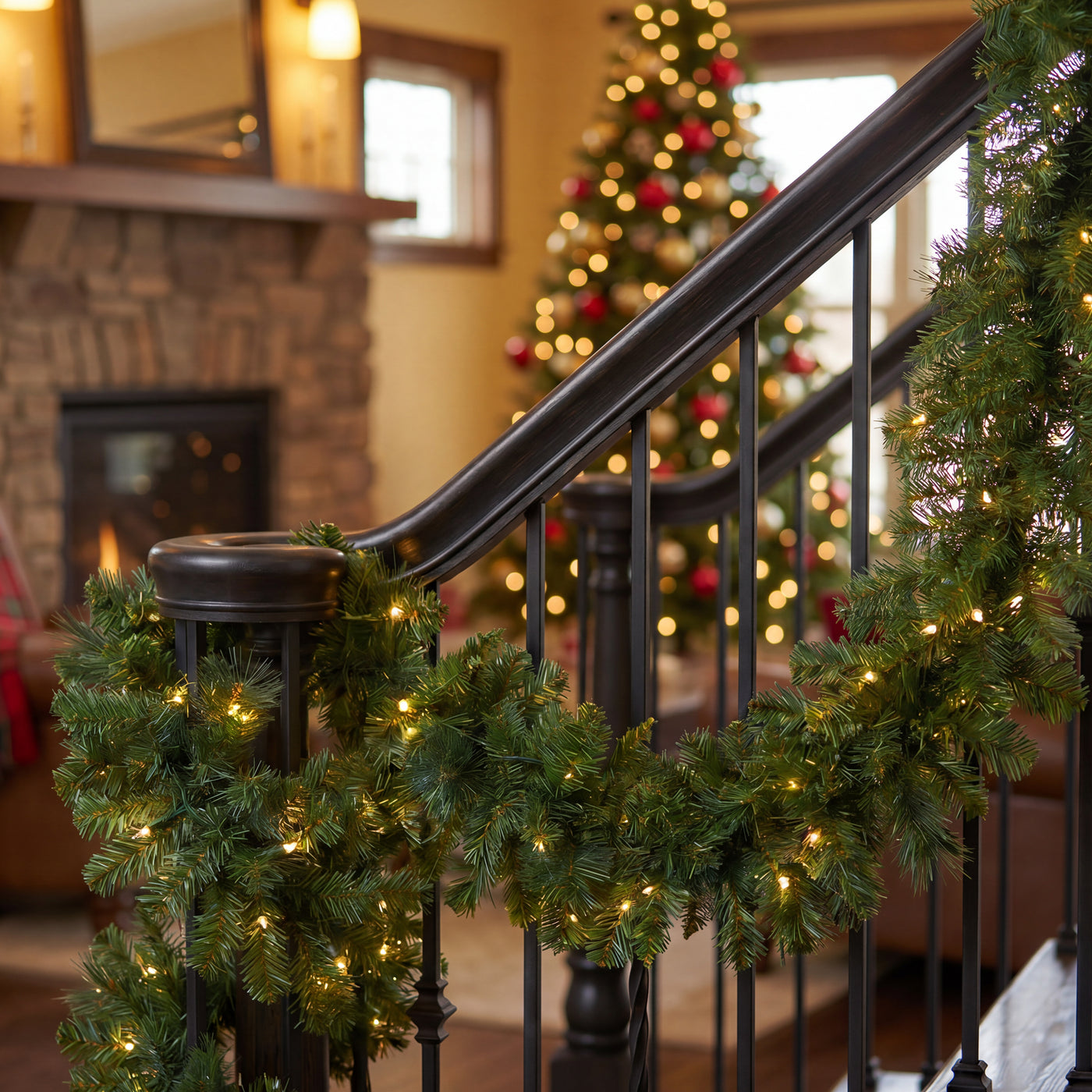 9 ft. Pre-Lit Norwood Fir Garland with Dual Color LED Lights - National Tree Company