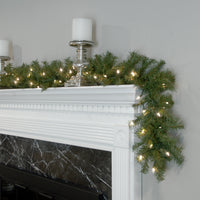 9 ft. Pre-Lit Norwood Fir Garland with Warm White LED Lights, Plug-In - National Tree Company