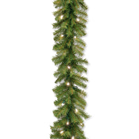 9 ft. Pre-Lit Norwood Fir Garland with Warm White LED Lights, Plug-In - National Tree Company