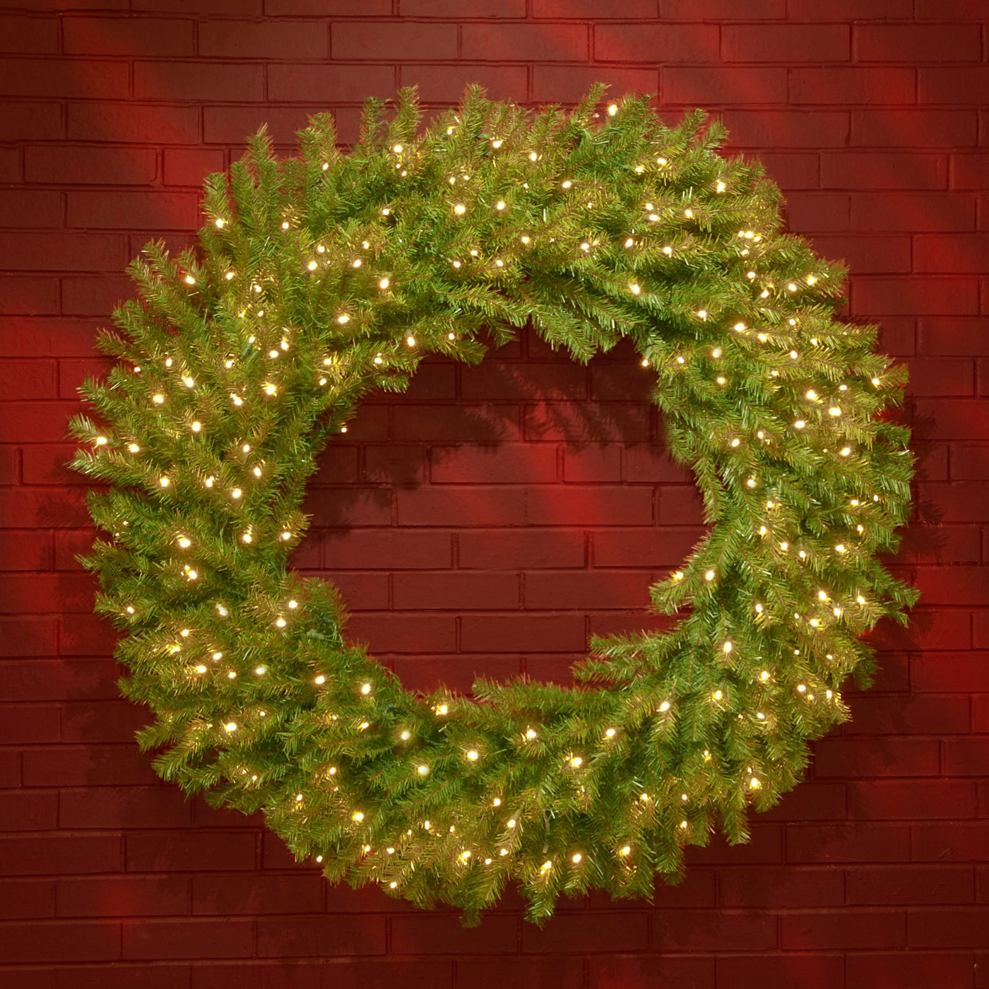 48 in. Pre-Lit Norwood Fir Wreath with Warm White LED Lights - National Tree Company