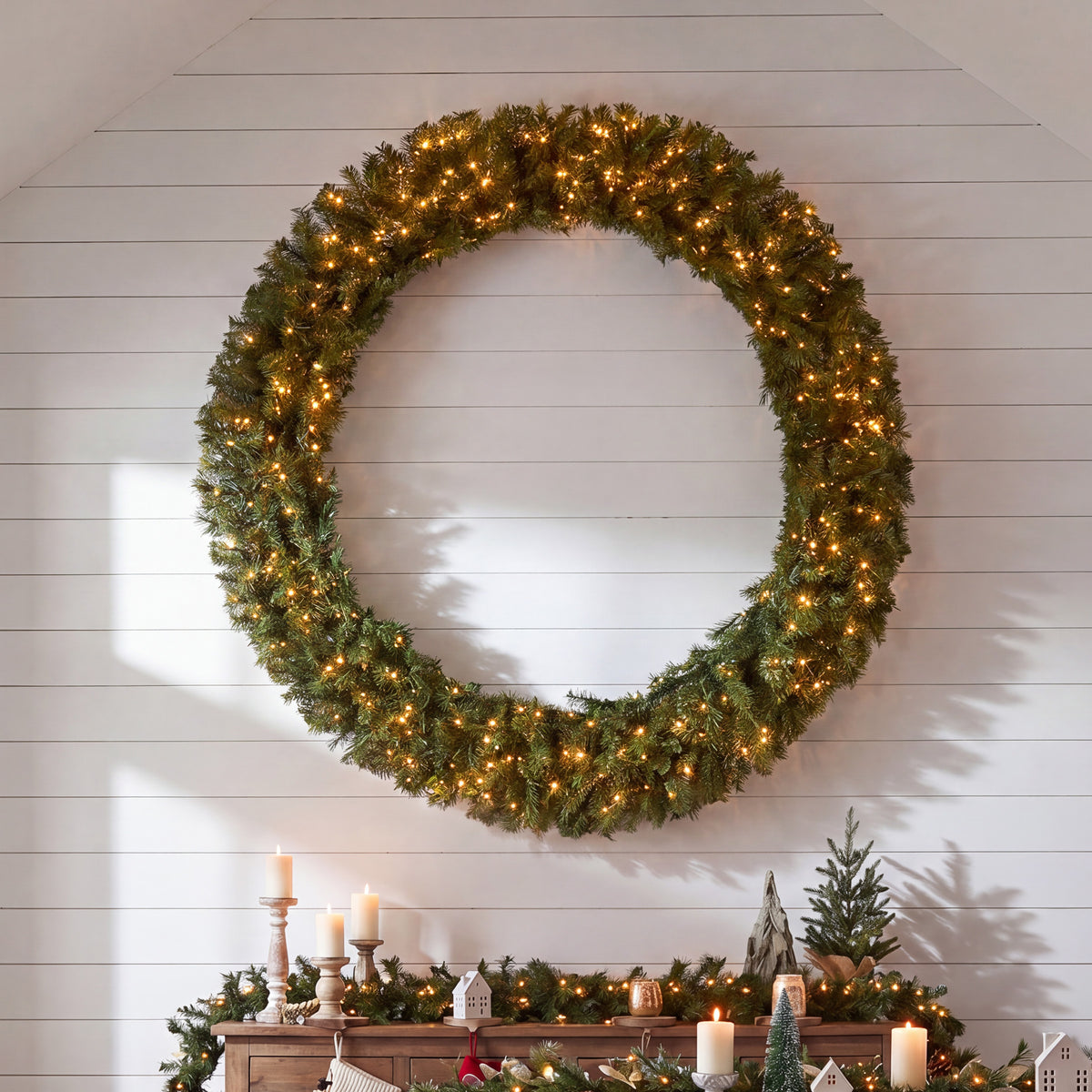 60 in. Pre-Lit Norwood Fir Wreath with Clear Lights, Plug-In - National Tree Company