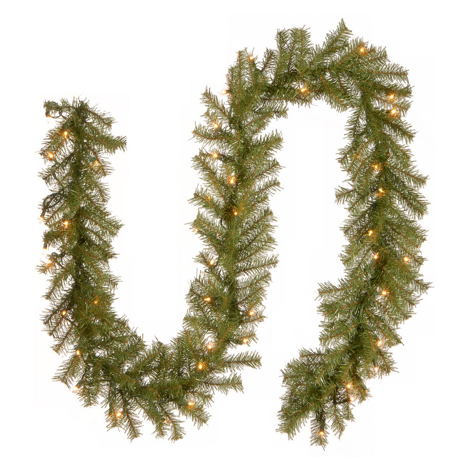 9 ft. Pre-Lit Norwood Fir Garland with Clear Lights - National Tree Company