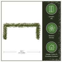 9 ft. Pre-Lit Norwood Fir Garland with Clear Lights - 12 in Diameter, Plug-In - National Tree Company